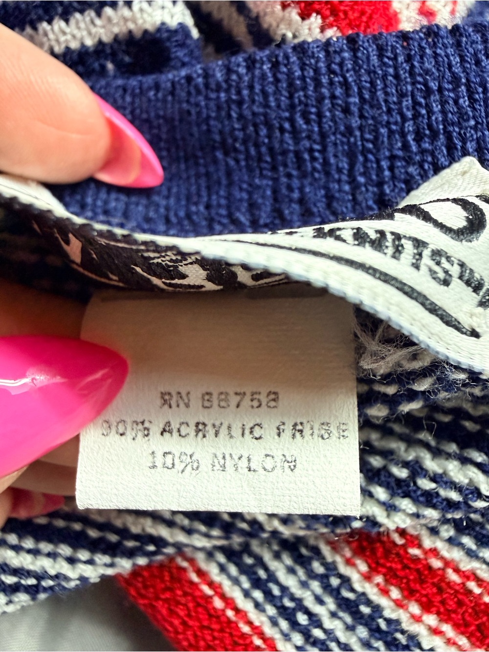 Vintage Patriotic 4th of July Cardigan Striped Nautical Memorial Day Tie Front S - Picture 9 of 15